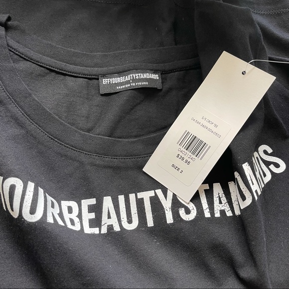 Fashion To Figure Black “EYBS” Graphic Crop Tee 2X - Picture 9 of 16